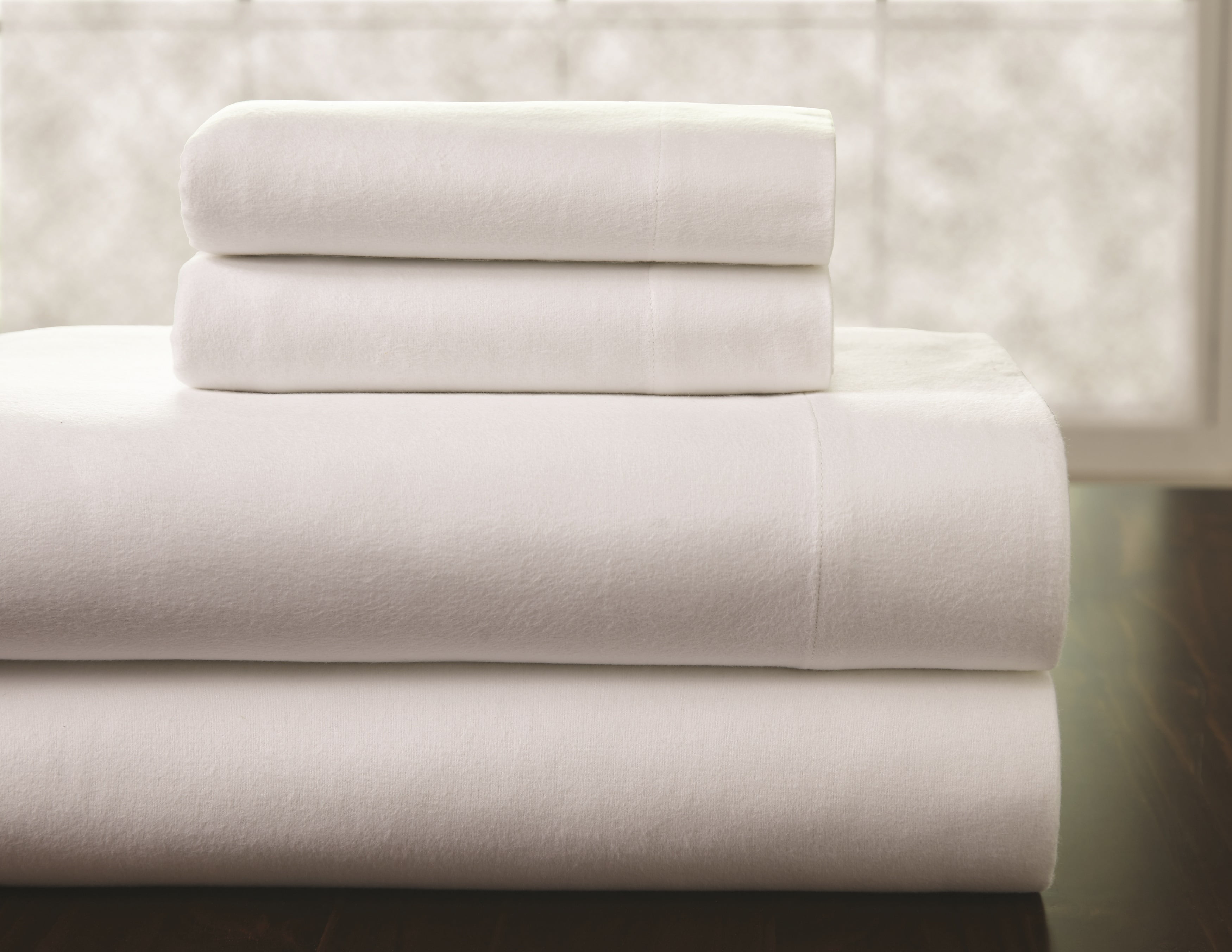 Ivory Heavyweight Cotton Flannel Full Sheet Set