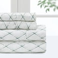 thumbnail image 1 of Pointehaven  Microfiber Printed and Solid Luxury sized Sheet Set Queen - Graphite Grid, 1 of 5
