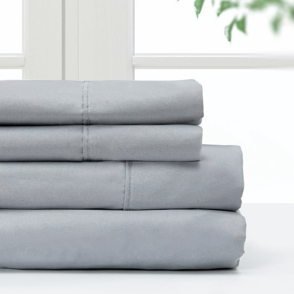 Pointehaven Microfiber Printed and Solid Luxury sized Sheet Set King - Grey