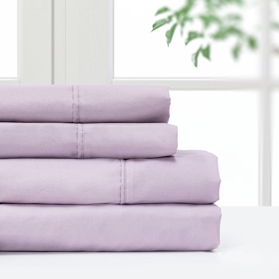 Pointehaven Microfiber Printed and Solid Luxury sized Sheet Set King - Lavender