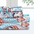 thumbnail image 1 of Pointehaven  Microfiber Printed and Solid Luxury sized Sheet Set Queen - Royal Paisley, 1 of 5