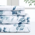 thumbnail image 1 of Pointehaven  Microfiber Printed and Solid Luxury sized Sheet Set Full - Violet Spray, 1 of 5