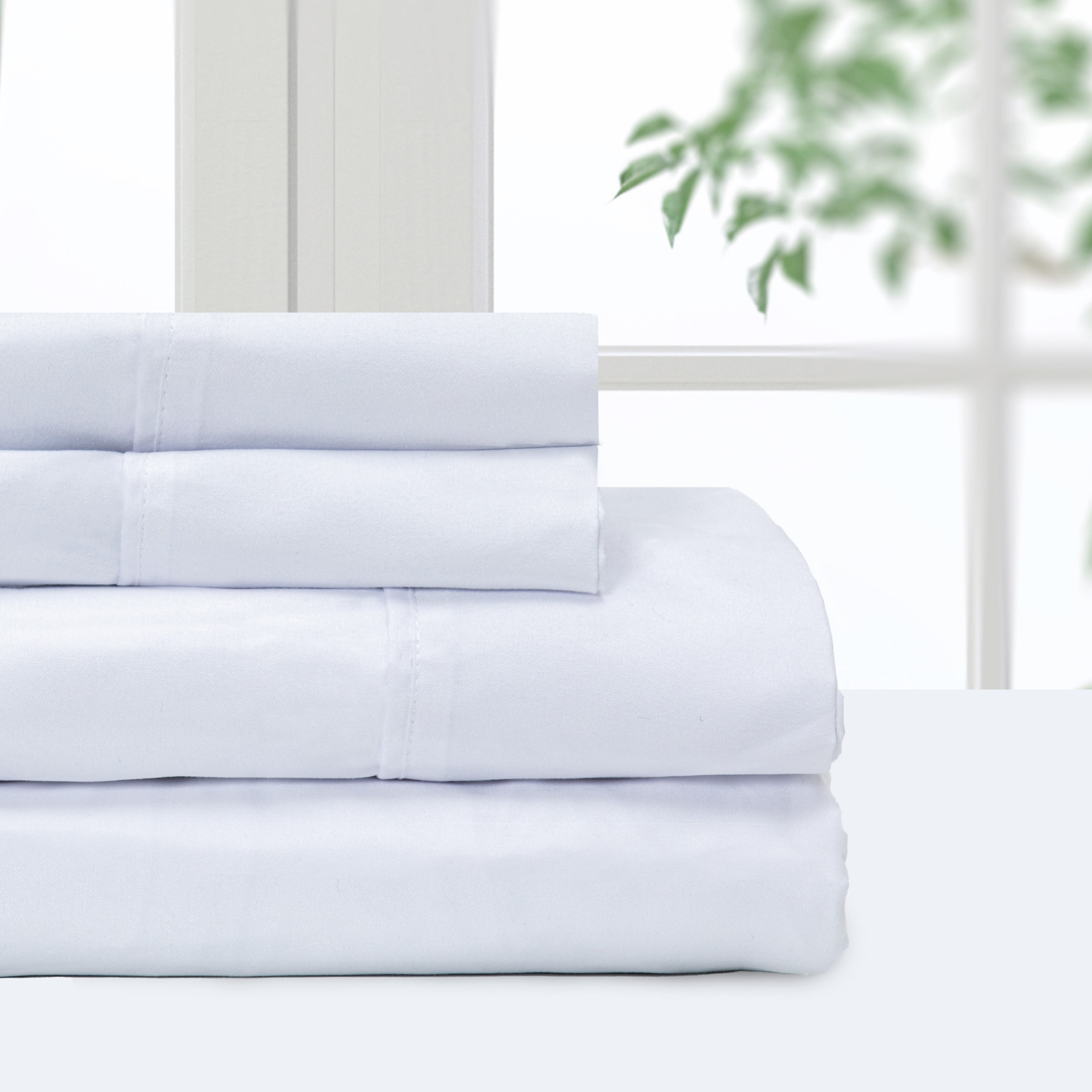 Twin XL White Microfiber Deep Pocket Sheet Set