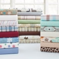 thumbnail image 1 of Pointehaven Solid or Print Cotton Heavyweight Flannel Bed Sheet Set Snow Flakes Tan Twin Nature, Striped, 1 of 4