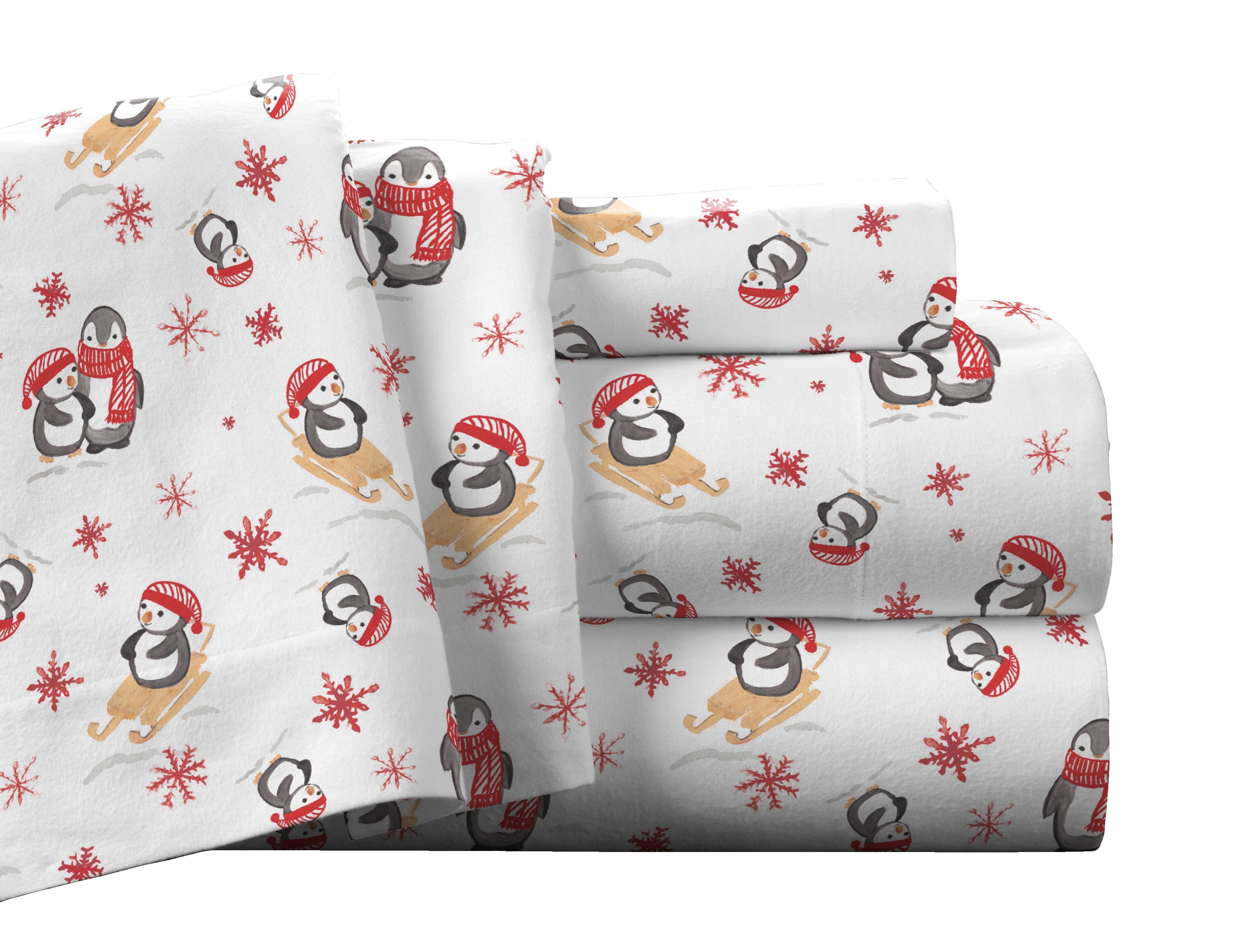 Pointehaven Superior Weight 175 GSM 100 Cotton Penguin Printed Flannel