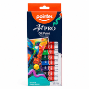 Pointer Art PRO 12-Color Oil Paint Set, Smooth & Creamy Texture, 12ml Tubes