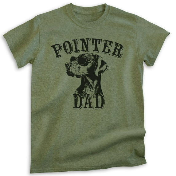 Pointer Dad T-shirt, Unisex Men's Shirt, German Shorthaired Pointer GSP Owner, Best Dog Dad Gift, Heather Military Green, XX-Large