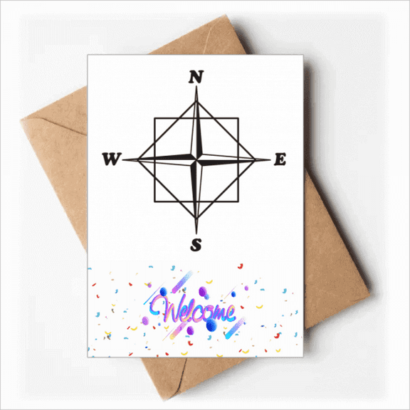 Pointer Direction Compass Welcome Back Greeting Cards Envelopes Blank