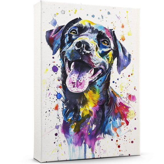 Pointer Dog Canvas Wall Art Prints,Watercolor Dog Art Canvas Painting Poster,Pet Canvas Painting Puppy Artwork 8x12 inches