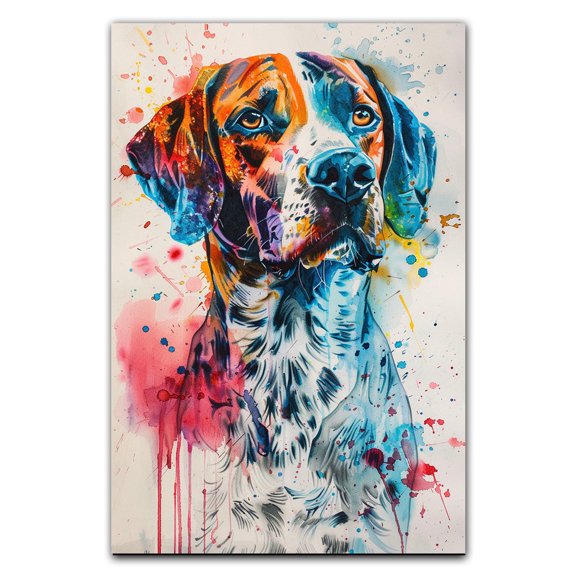 Pointer Dog Poster Wall Art, Modern Cute Colorful Puppy Poster Dog Art Pictures Wall Decor for Kids Bedroom Nursery Decoration
