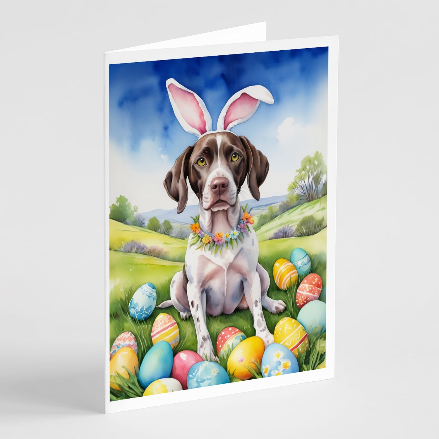 Pointer Easter Egg Hunt Greeting Cards Pack of 8 7 in x 5 in
