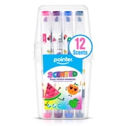 Pointer Scented Dual Tip Markers, Chisel & Fine Points, 12-Count