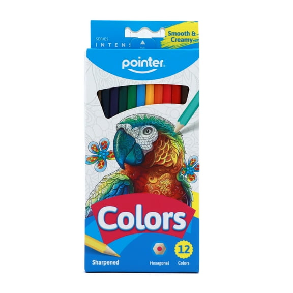 Pointer Intense Colors Hexagonal Pencils 12 Count