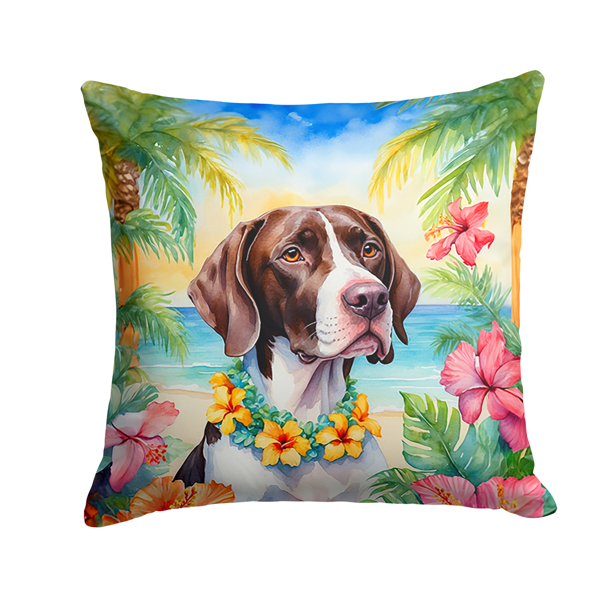 Pointer Luau Throw Pillow 18 in x 18 in