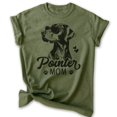 thumbnail image 1 of Pointer Mom T-shirt, Unisex Women's Shirt, German Shorthaired Pointer GSP Owner, Best Dog Mom Gift, Heather Military Green, Small, 1 of 6