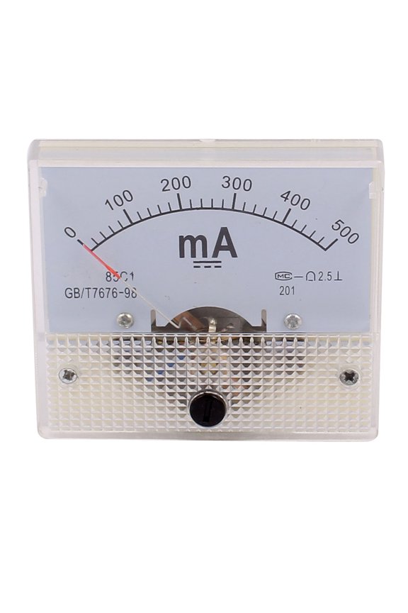 Pointer Needle DC 0-500mA Rectangle Panel Current Analog Gauge Tester Ammeter