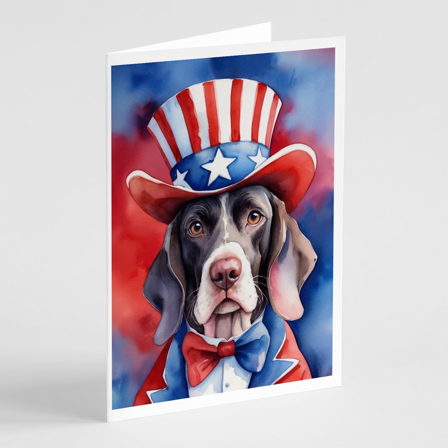 Pointer Patriotic American Greeting Cards Pack of 8 7 in x 5 in