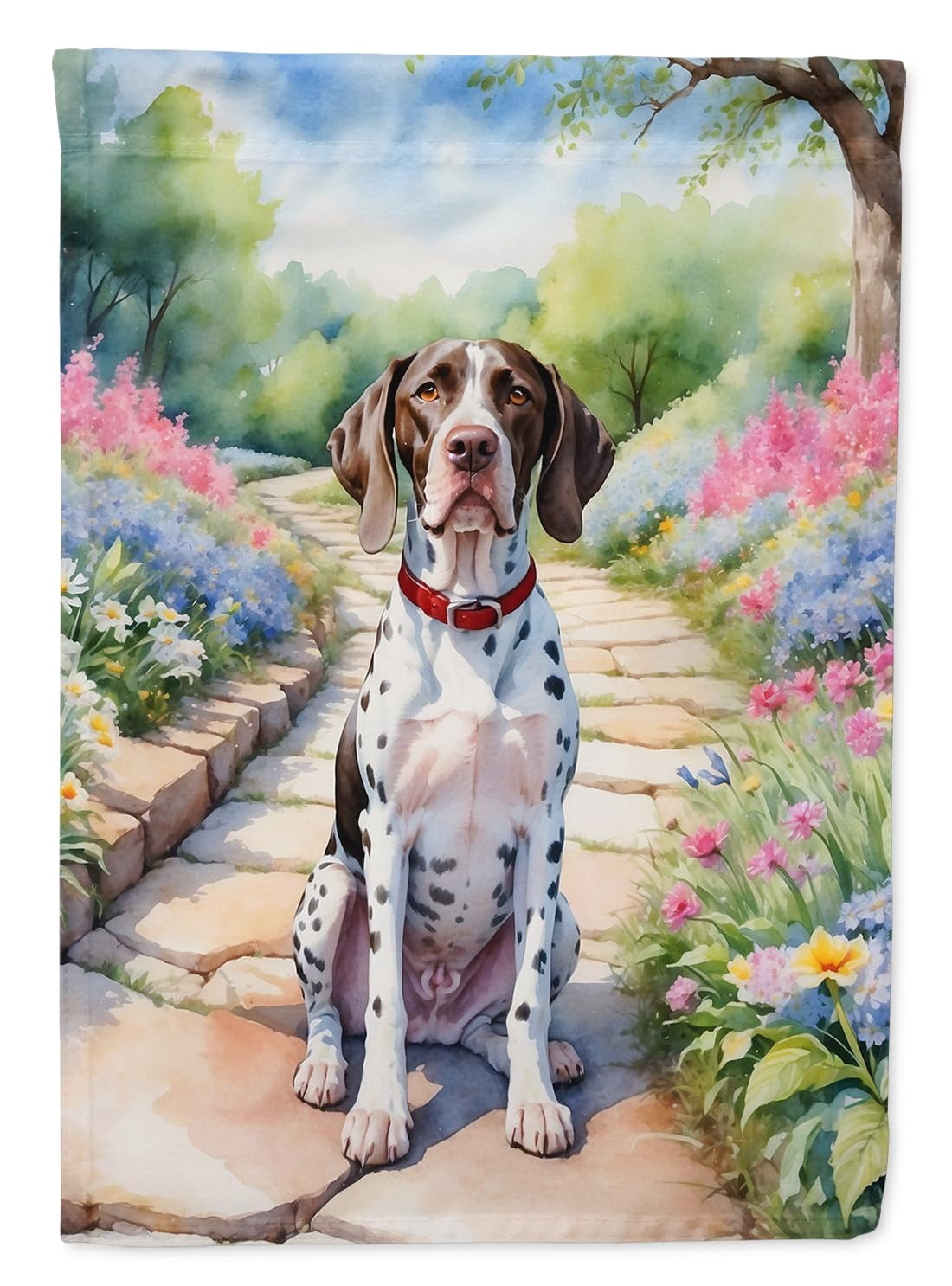Pointer Spring Path Garden Flag 11.25 in x 15.5 in