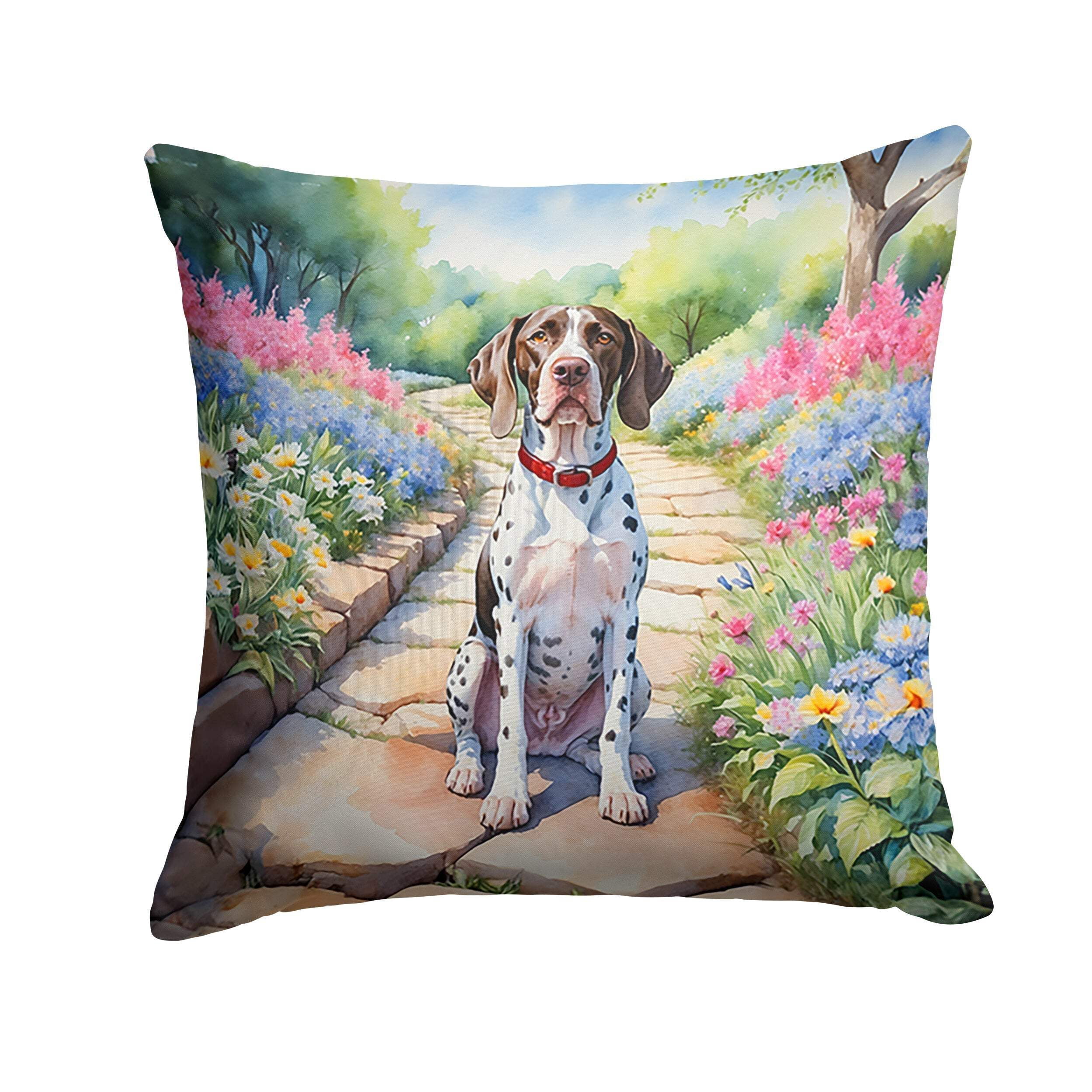 Pointer Spring Path Throw Pillow 18 in x 18 in