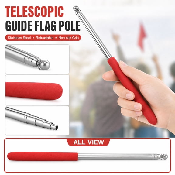 Pointer Stick for Classroom Hand Pointer Stick Stainless Steel Sliding Teacher Pointer Stick Red 1 Pack Presentation Tool for Lecture Office Conference