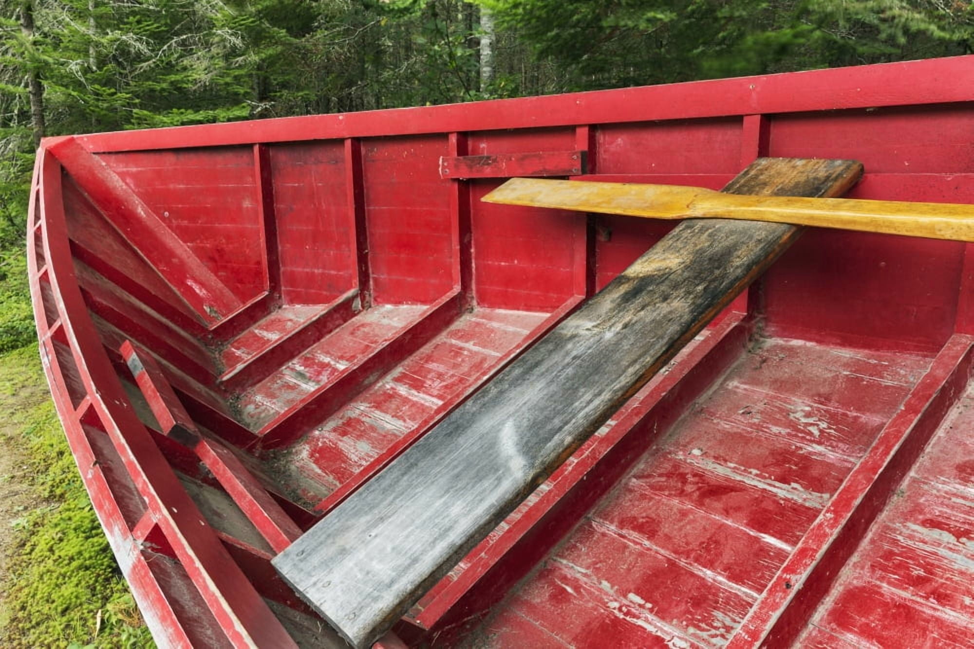 A Pointer row boat designed in the mid 19th century for log driving Algonquin Logging Museum Algonquin Provincial Park Ontario Canada Canvas Art - Ken Gillespie Design Pics (19 x 12)