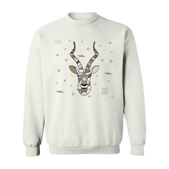 Pointillism Deer Head Sweatshirt Men -Image by Shutterstock, Male 4X-Large