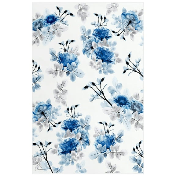 Pointless Friction Washable Flowers Art Area Rug size 5'x8', Power-loomed, Heavenly Softness with Non-Slipping Backing