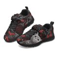 thumbnail image 1 of Pointodoor Black Cat Shoes for Girls Size 10.5 Red Bat Print School Knitted Mesh Walking Tennis Sneakers for Boys Halloween Running Shoes with Single Buckle for Kids, 1 of 7