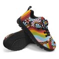 thumbnail image 1 of Pointodoor Hippie Floral Rainbow Shoes for Boys Size 2.5 Primary School Sneakers Lace up Mesh Walking Shoe for Kids Casual Athletic School Running Shoes with Adjustable Strap, 1 of 7