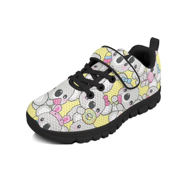 Pointodoor Koala Shoes for Girls Cartoon Animal Sneakers for Size 11.5 Big Kid Breathable Lightweight Hook and Loop Athletic Running Shoes