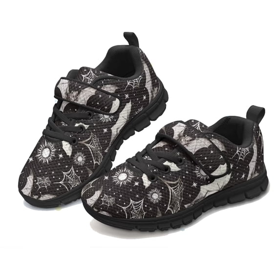 Pointodoor Ladybug Mummy Pumpkin Shoes for Boys Size 2.5 Fashion Sneakers Lightweight Mesh Athletic Running Tennis School Sports Shoes with Hook and Loops for Halloween