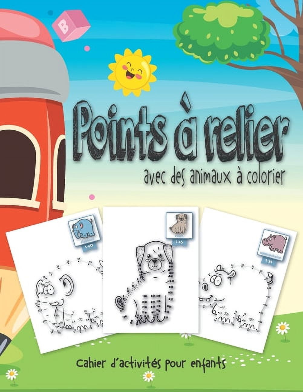 Points à relier avec des animaux à colorier: Cahier d'activités pour enfants à partir de 4 ans pour apprendre et s'amuser, activités de point à point stimulants pour améliorez les compétence numérique