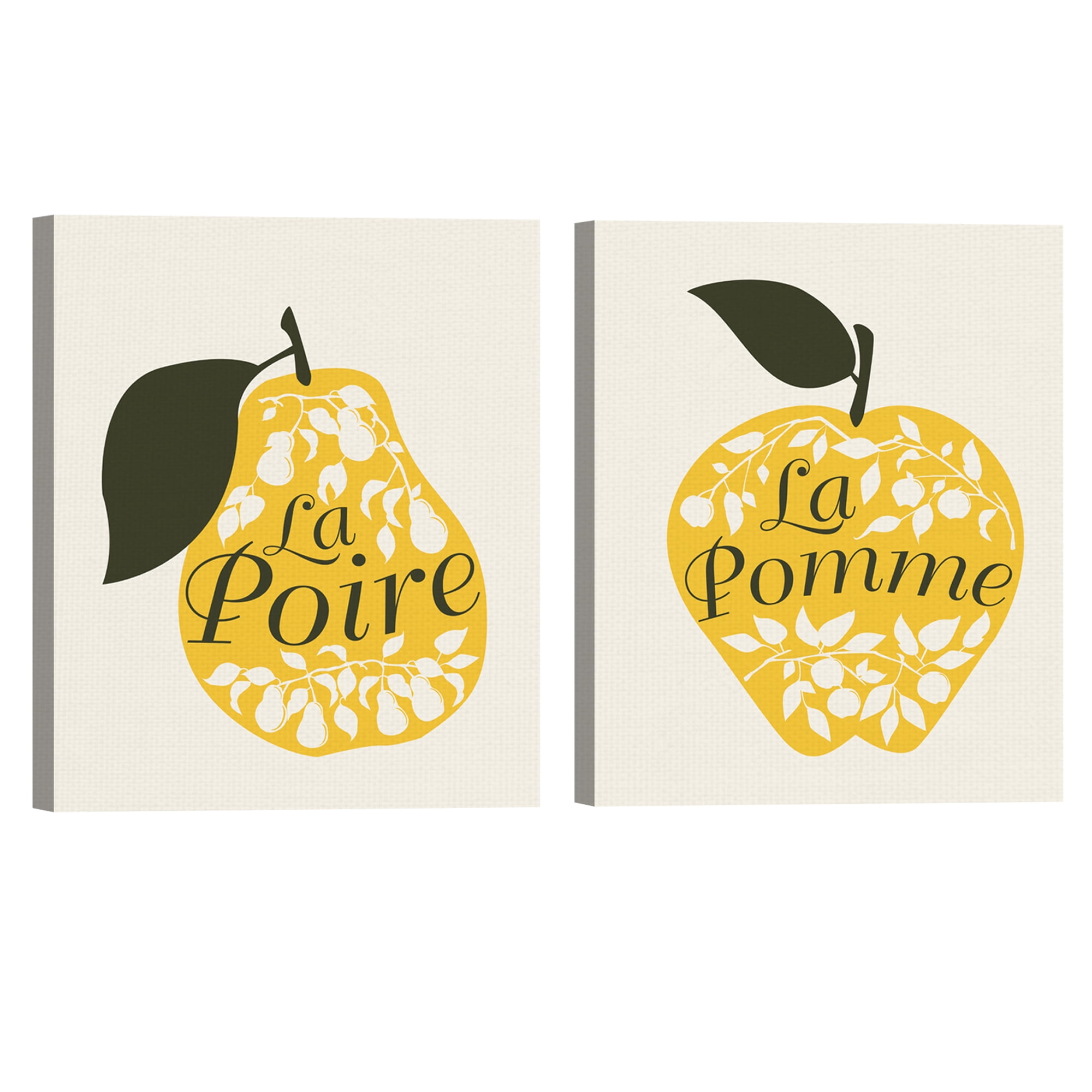 Poire & Pomme by Clara Wells Set of 2 Canvas Art Prints