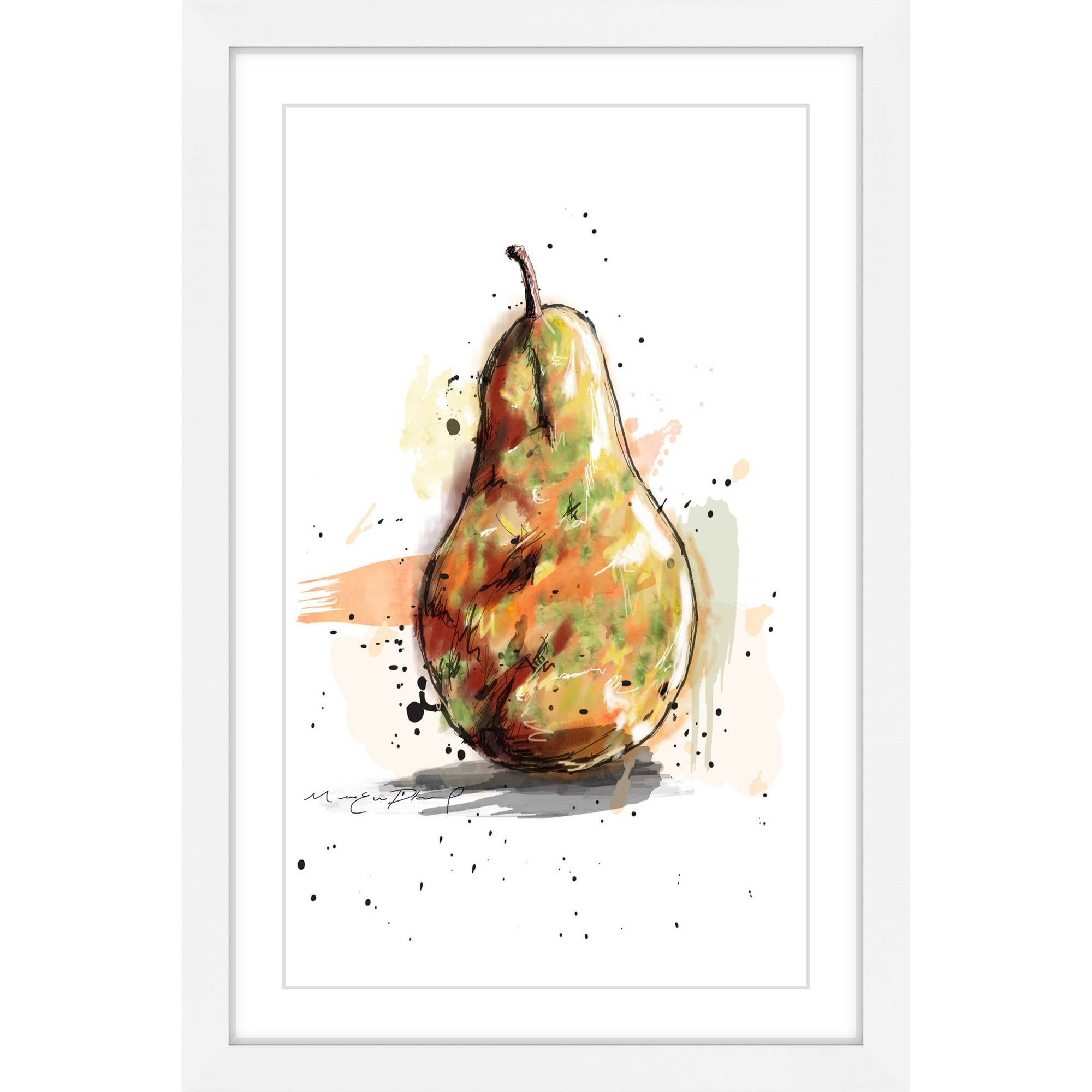 "Poire" by Marie-Eve Pharand Framed Painting Art Print