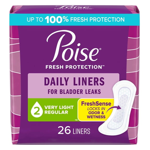 Poise Bladder Control Pad Light Absorbency, Absorb-Loc, Female, Disposable, 7.5'' L, Case of 208