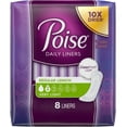 thumbnail image 1 of Poise Daily Liners, Incontinence Panty Liners, 2 Drop Very Absorbency, Regular Length, 8 Count of Pantiliners, 1 of 2