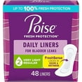 thumbnail image 1 of Poise Daily Liners, Incontinence Panty Liners, 2 Drop Very Light Absorbency, Regular Length, 48 Count of Pantiliners, 1 of 2