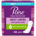 thumbnail image 1 of Poise Daily Incontinence Panty Liners, 2 Drop Very Light Absorbency, Regular, 48 Count of Pantiliners, Packaging May Vary, 1 of 2