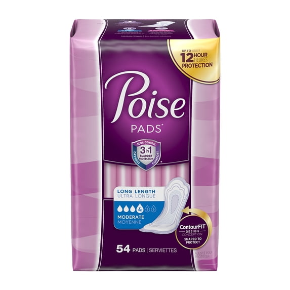 Poise Female Incontinent Pad Long Length 39299, 120 Ct