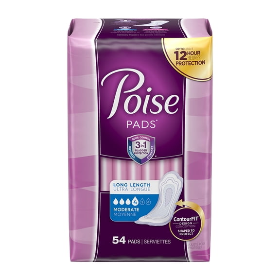 Poise Female Incontinent Pad Long Length 39299, 120 Ct