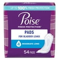 thumbnail image 1 of Poise Fresh Protection Female Incontinent Pad Long Length 12.2" L 39299, Moderate, 108 Ct, 1 of 6