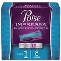 Poise Impressa Incontinence Bladder Supports for Women, Size 1, 8 Count ( 3  Packs of 8 counts - 24 counts total) 