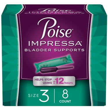 Poise Impressa Women's Incontinence Bladder Support for Women, Bladder Control, Size 3, 8 Count