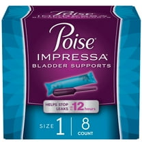 Poise Impressa Women's Incontinence Bladder Support for Women, Size 1, 8 Count