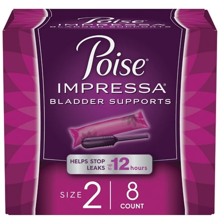 Poise Impressa Women's Incontinence Bladder Supports, Size 2, 8 Count