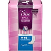Poise Long Length Moderate Absorbency Ultra Pads - Size 4 - 54 ct 39299