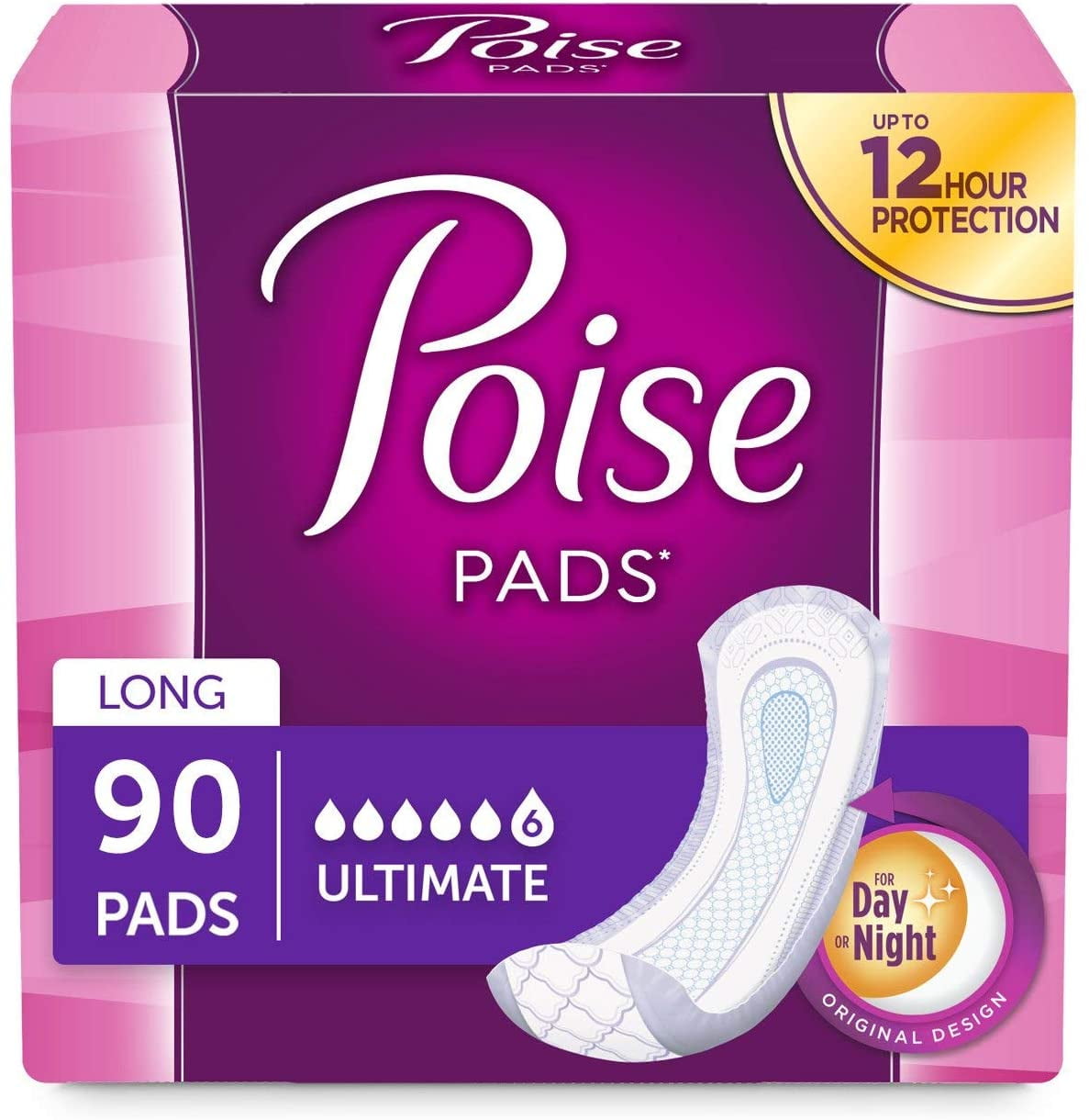 Poise Postpartum Incontinence Pads Ultimate Long Length (ct 45)