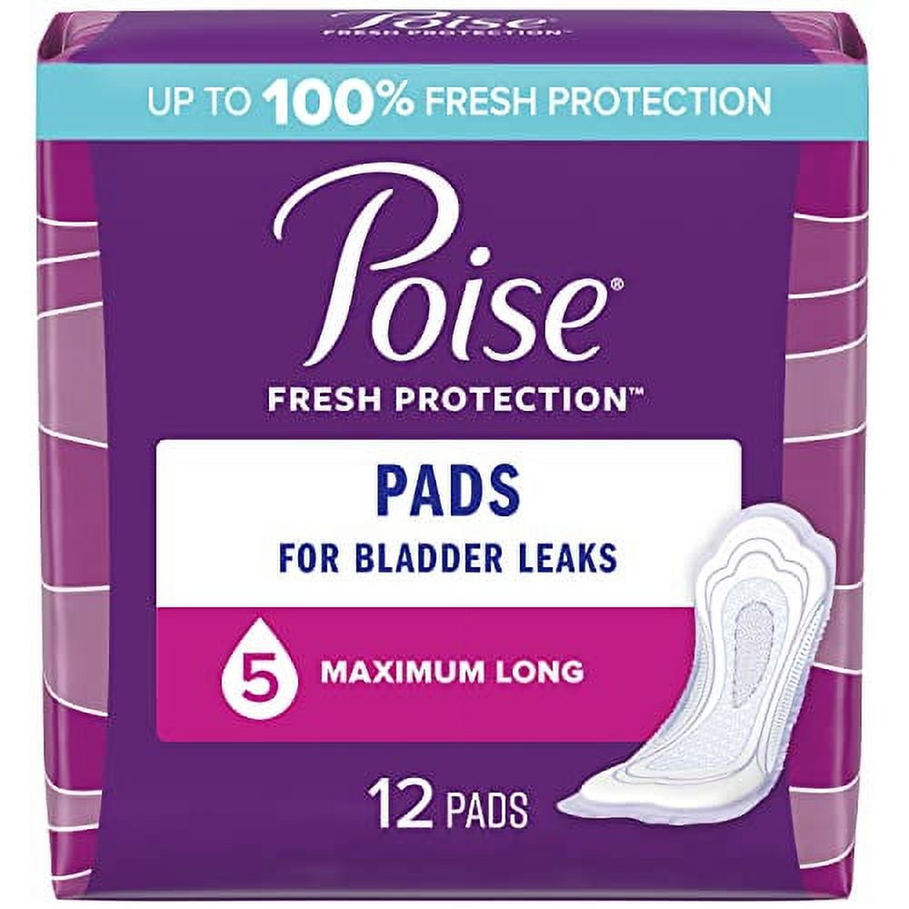 Poise Incontinence Pads & Postpartum Incontinence Pads, 5 Drop Maximum