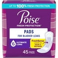 thumbnail image 1 of Poise Incontinence Pads & Postpartum Incontinence Pads, 6 Drop Ultimate Absorbency, Long Length, 45 Count, Packaging May Vary, 1 of 5