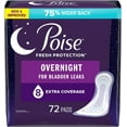 thumbnail image 1 of Poise Incontinence Pads & Postpartum Incontinence Pads, 8 Drop Overnight Absorbency, Extra-Coverage Length, 72 Count, Packaging May Vary, 1 of 5